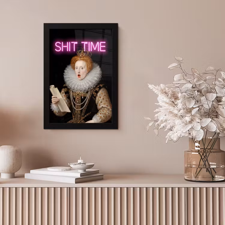 Portret - Humor - Neon fotolijst zwart zonder passe partout klein -sfeer5