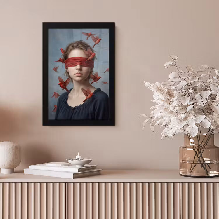 Portret - Krachtig - Rood fotolijst zwart zonder passe partout klein -sfeer5