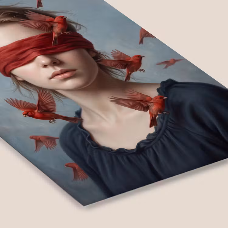 Portret - Krachtig - Rood fotolijst zwart zonder passe partout klein -zsfeer6