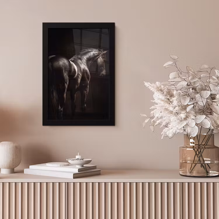 Krachtig - Paard - Donker fotolijst zwart zonder passe partout klein -sfeer5
