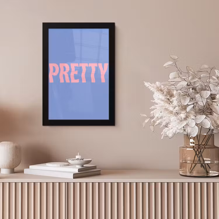 Pretty - Roze - Blauw - Golvend fotolijst zwart zonder passe partout klein -sfeer5