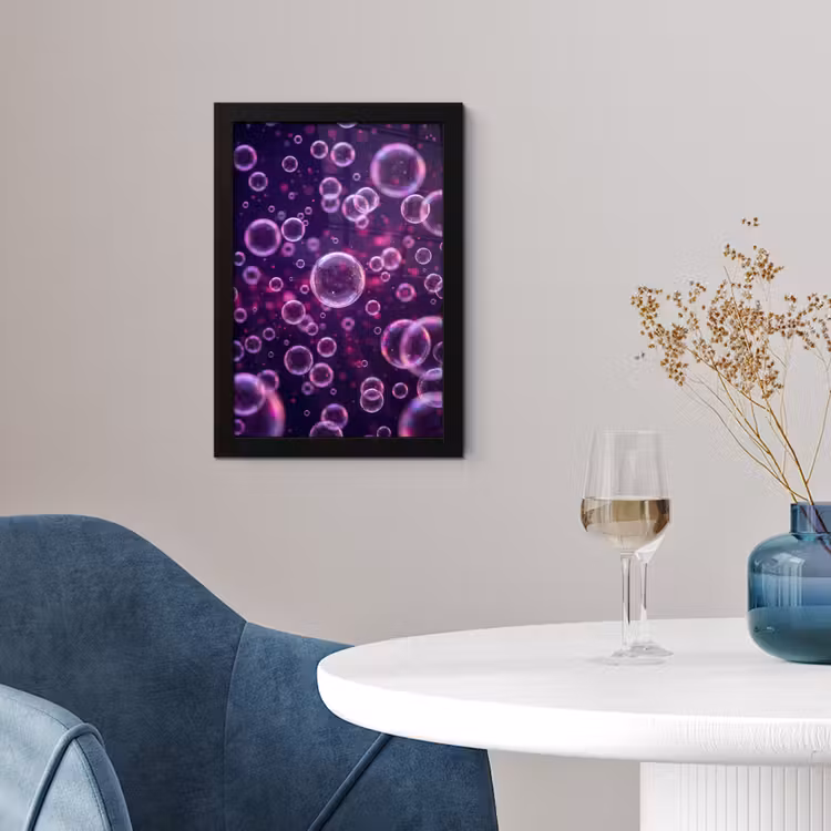 Paars - Bubbels - Schuim fotolijst zwart zonder passe partout klein -sfeer4