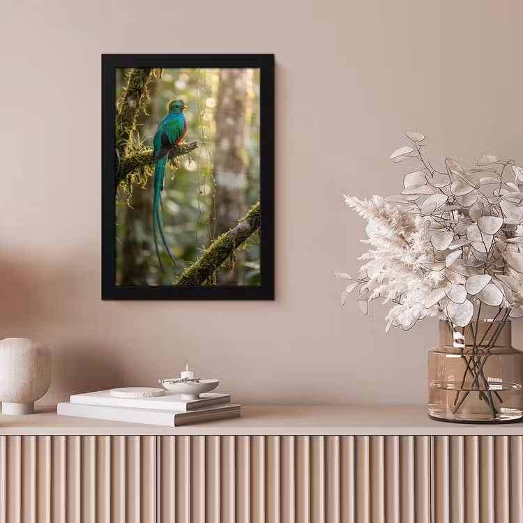 Quetzal - Jungle - Natuur - Groen fotolijst zwart zonder passe partout klein -sfeer5