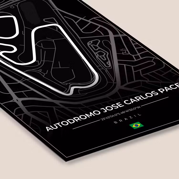Racebaan - Brazilië - Circuit - Formule 1 - Autódromo José Carlos Pace - Zwart fotolijst zwart zonder passe partout klein -zsfeer6