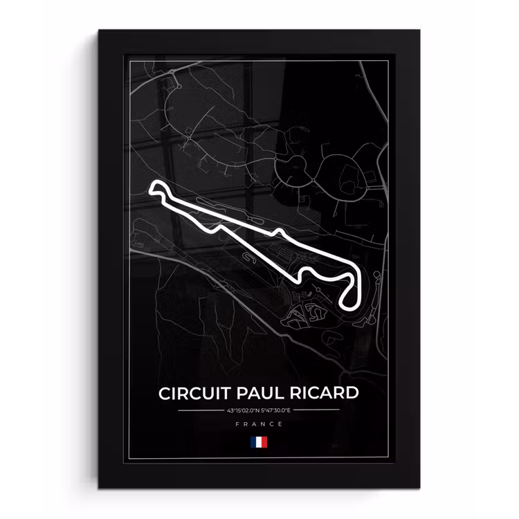 Racebaan - F1 - Circuit - Frankrijk - Circuit Paul Ricard - Zwart fotolijst zwart zonder passe partout klein -3d