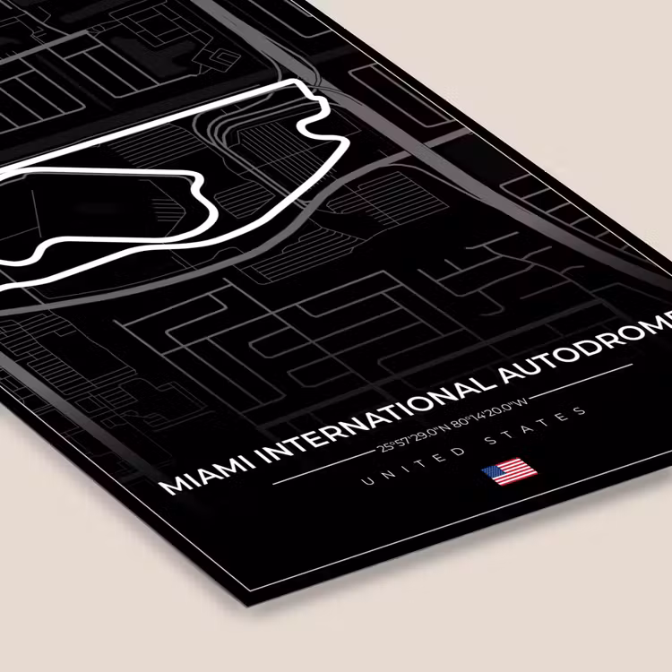 Racebaan - Verenigde Staten - Formule 1 - Miami International Autodrome - Circuit - Zwart fotolijst zwart zonder passe partout klein -zsfeer6