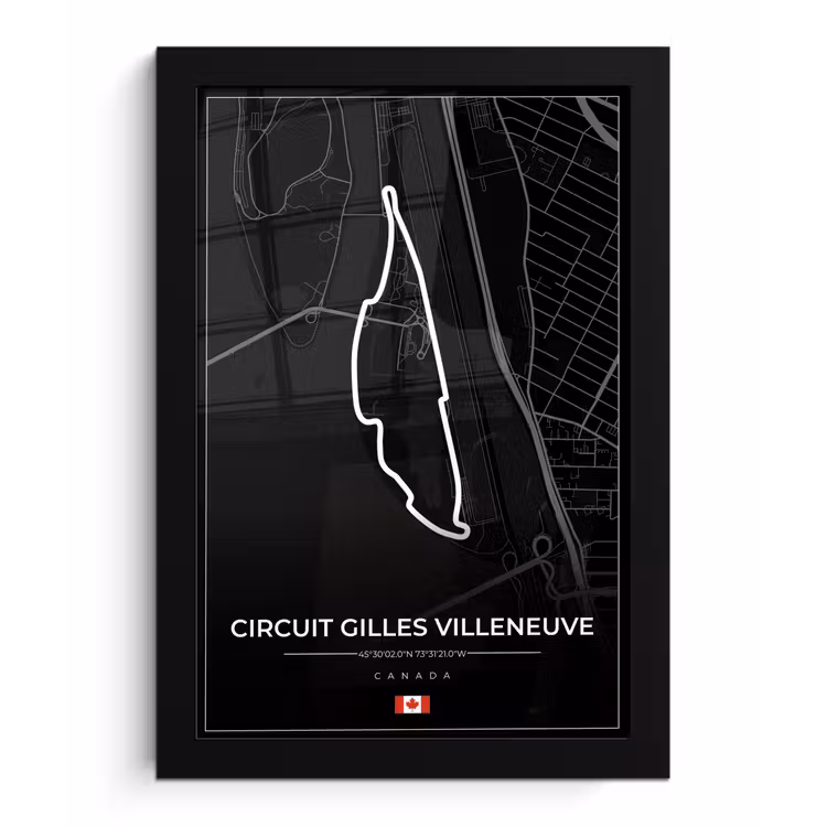Racing - Racebaan - Circuit Gilles Villeneuve - Canada - F1 - Zwart fotolijst zwart zonder passe partout klein -3d