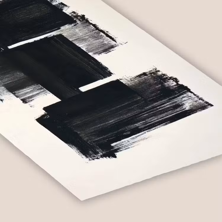 Rechthoeken - Penseelstreken - Abstract - Zwart fotolijst zwart zonder passe partout klein -zsfeer6