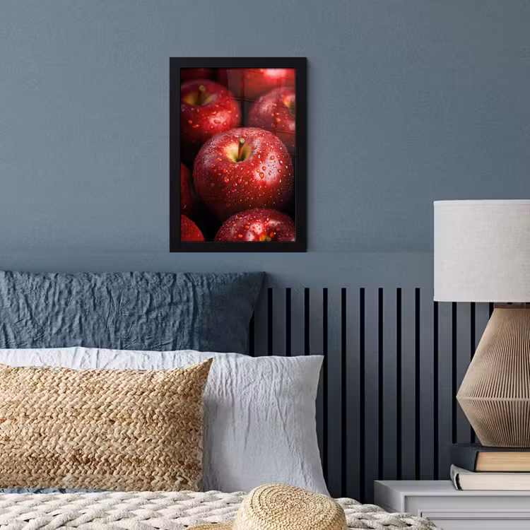 Rood - Appels - Fruit fotolijst zwart zonder passe partout klein -sfeer3