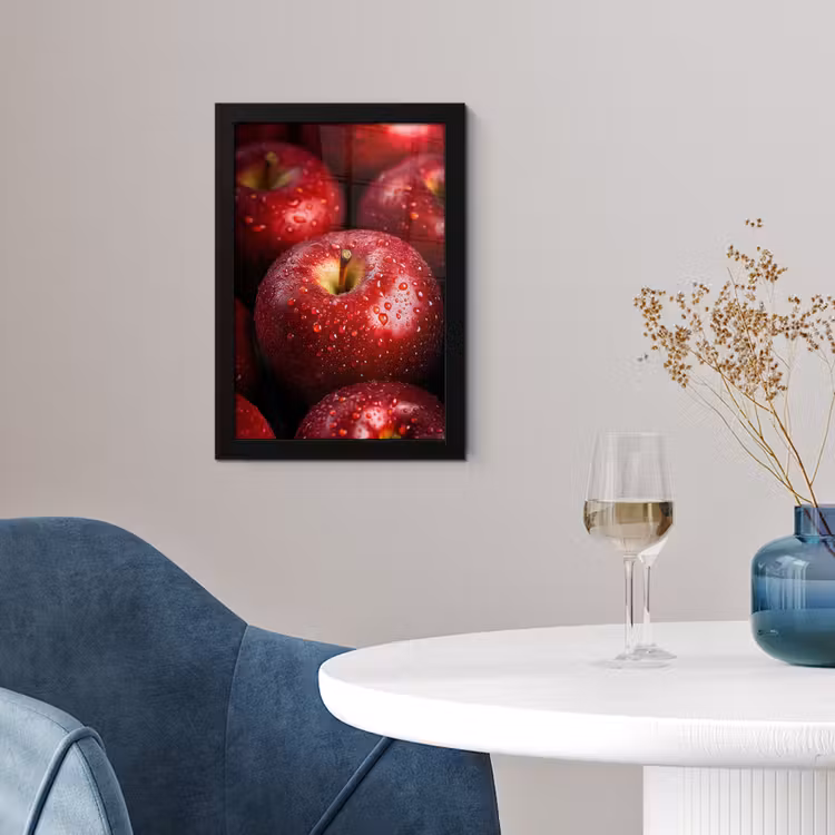 Rood - Appels - Fruit fotolijst zwart zonder passe partout klein -sfeer4