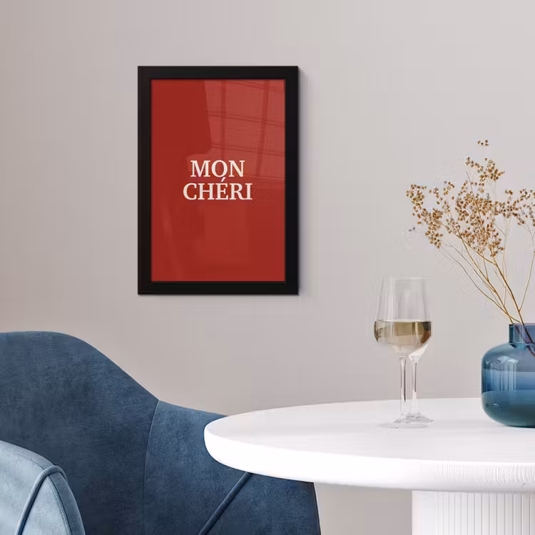 Rood - Frans - Quotes fotolijst zwart zonder passe partout klein -sfeer4