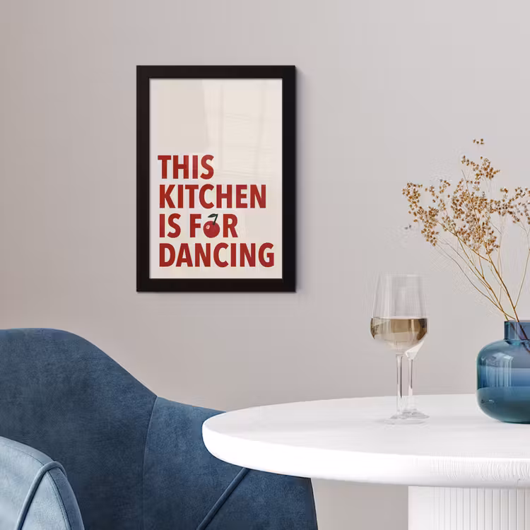 Rood - Quote - Kersen fotolijst zwart zonder passe partout klein -sfeer4