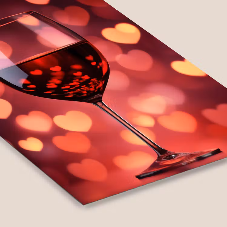 Rood - Wijn - Hartjes fotolijst zwart zonder passe partout klein -zsfeer6