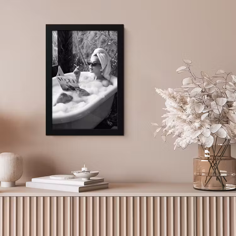 Relaxt - Bad - Zwart - Wit fotolijst zwart zonder passe partout klein -sfeer5