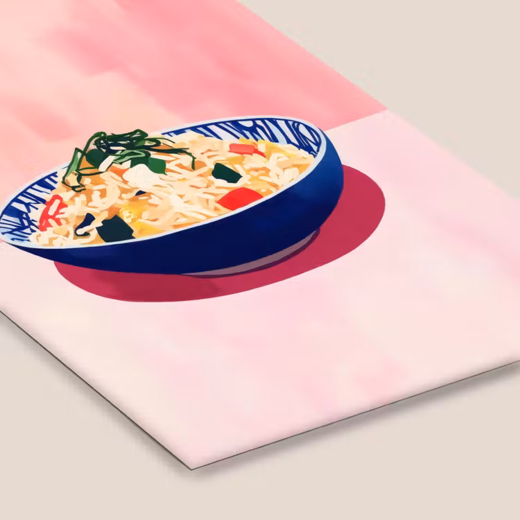 Rijst - Illustratie - Kom - Groente fotolijst zwart zonder passe partout klein -zsfeer6