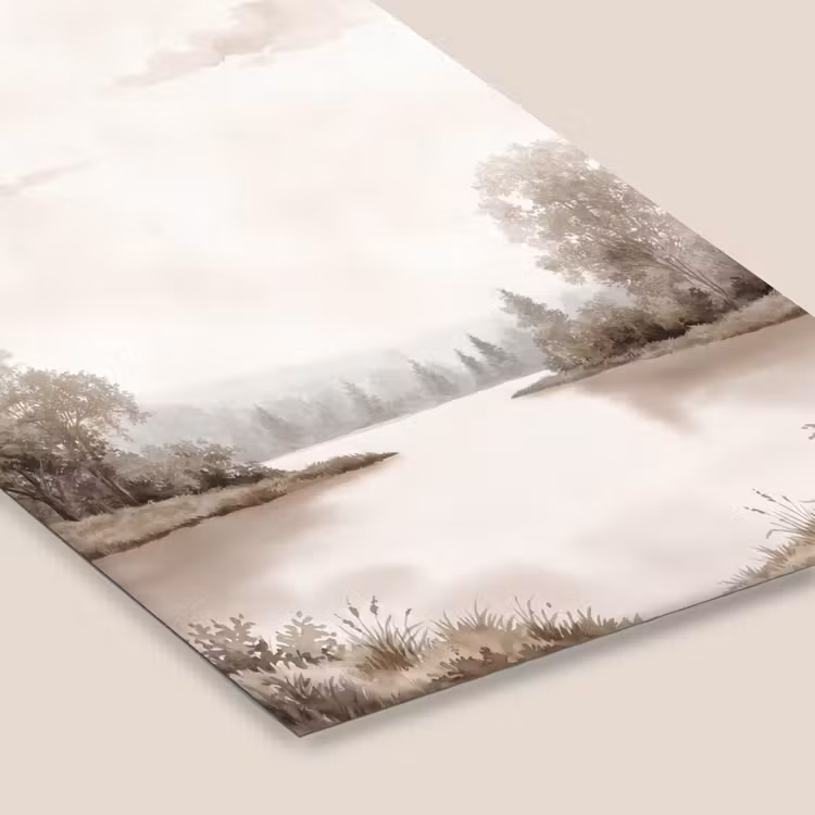Rivierlandschap - Minimalistisch - Aardetinten fotolijst zwart zonder passe partout klein -zsfeer6