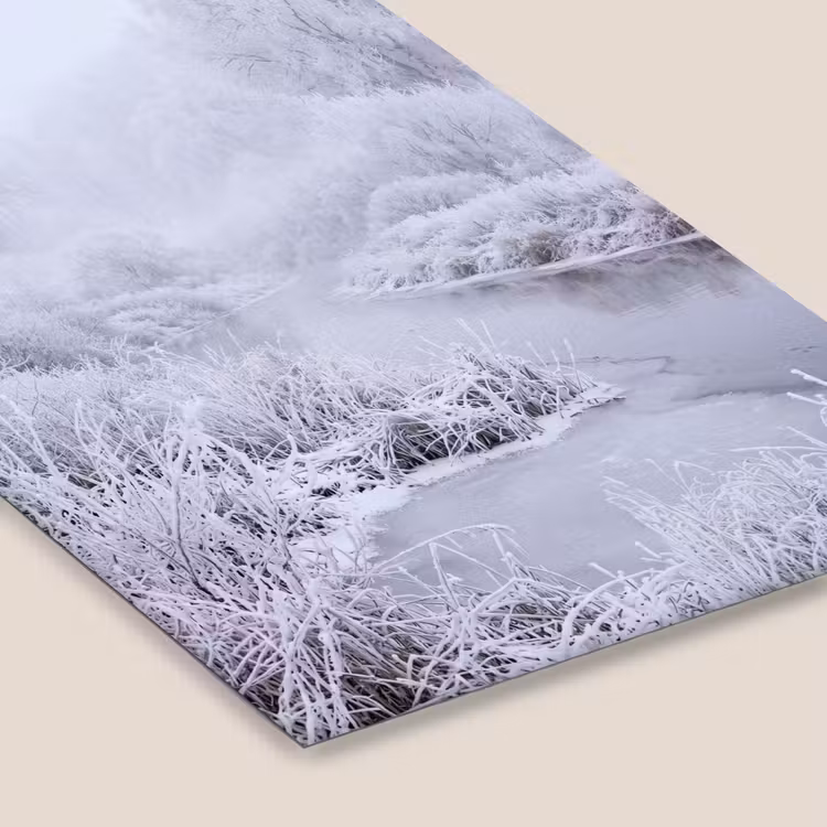 Rivier - Sneeuw - Bos - Winter - Schilderachtig fotolijst zwart zonder passe partout klein -zsfeer6