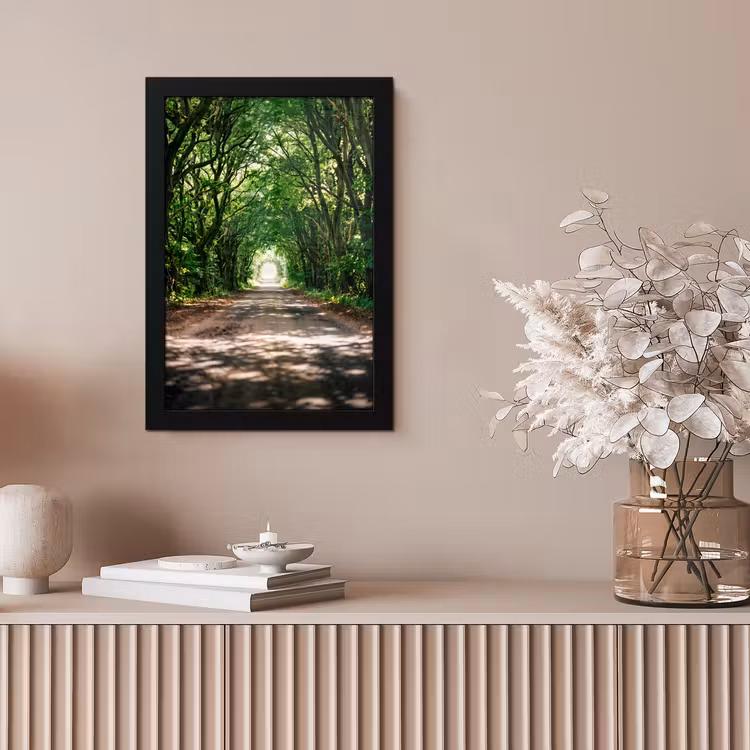 Weg - Bomen - Natuur - Groen fotolijst zwart zonder passe partout klein -sfeer5