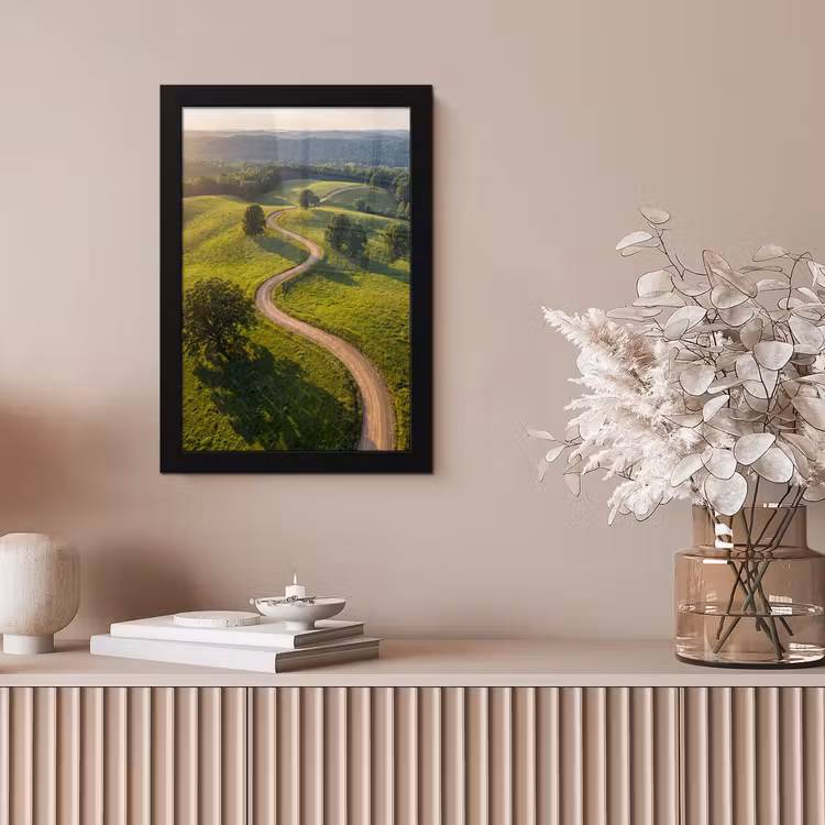 Weg - Weide - Natuur - Groen fotolijst zwart zonder passe partout klein -sfeer5