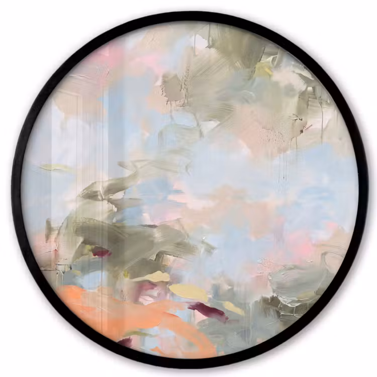 Abstract - Borstelstreken - Kunst - Modern - Pastel Fotolijst rond zonder passe partout klein -3d