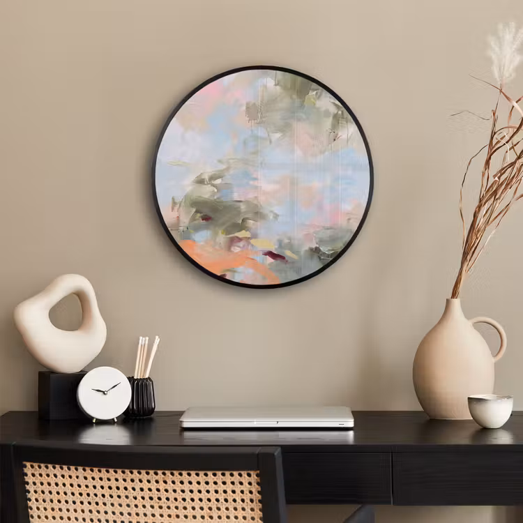 Abstract - Borstelstreken - Kunst - Modern - Pastel Fotolijst rond zonder passe partout klein -sfeer1
