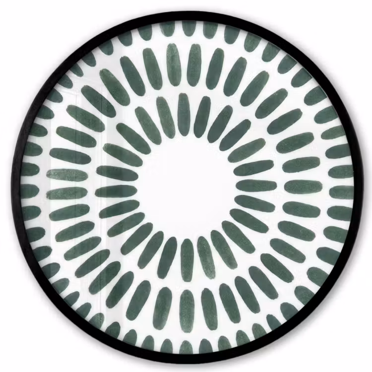 Abstract - Cirkel - Patroon - Modern - Groen Fotolijst rond zonder passe partout klein -3d