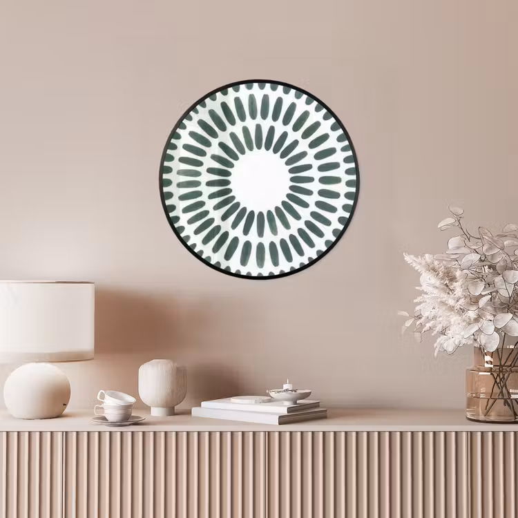 Abstract - Cirkel - Patroon - Modern - Groen Fotolijst rond zonder passe partout klein -sfeer3