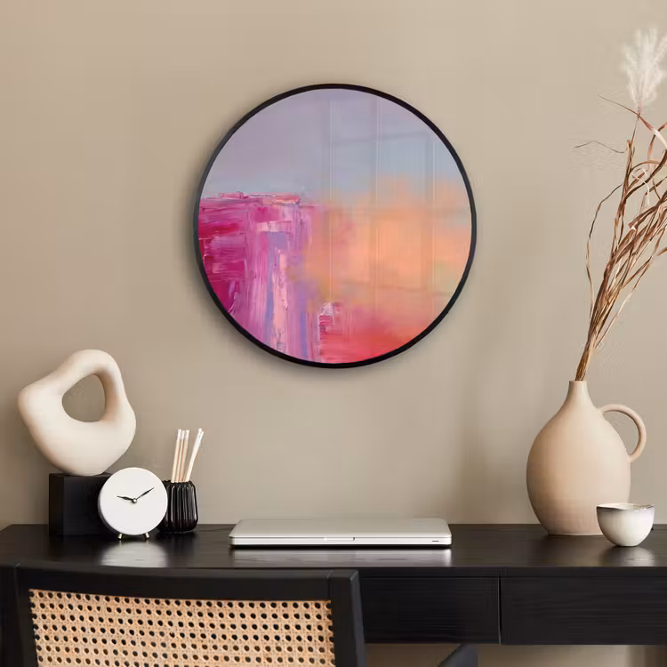 Abstract - Kleuren - Modern - Roze Fotolijst rond zonder passe partout klein -sfeer1