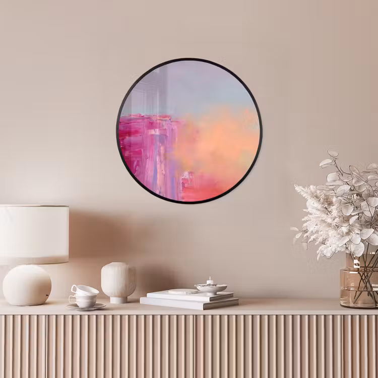 Abstract - Kleuren - Modern - Roze Fotolijst rond zonder passe partout klein -sfeer3