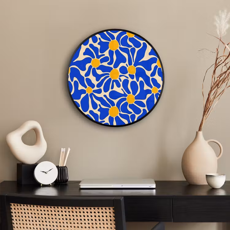 Abstract - Bloem - Blauw Fotolijst rond zonder passe partout klein 856 -sfeer1