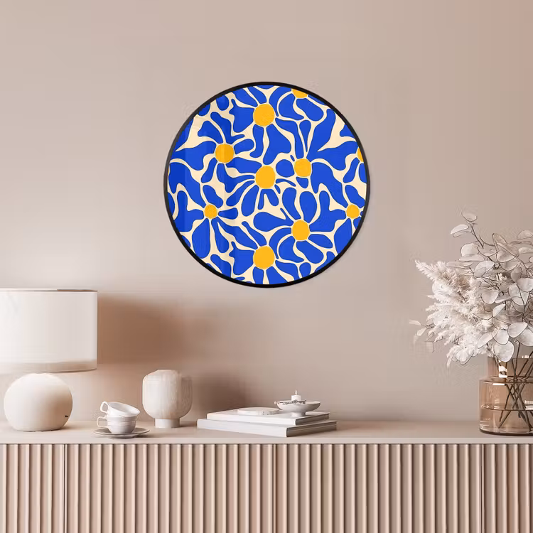 Abstract - Bloem - Blauw Fotolijst rond zonder passe partout klein 856 -sfeer3
