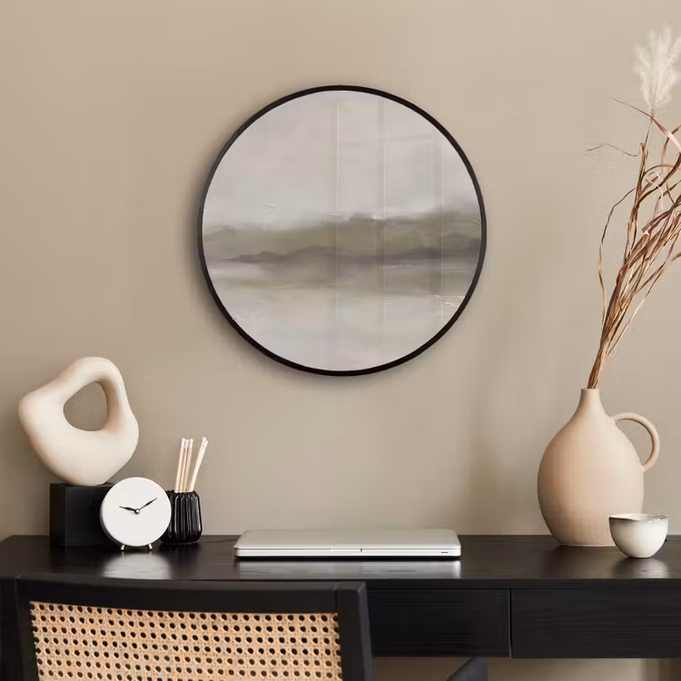 Abstract - Landschap - Nevel - Modern - Grijs Fotolijst rond zonder passe partout klein -sfeer1