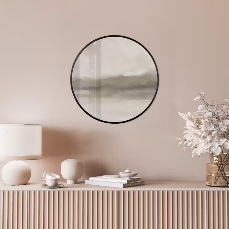 Abstract - Landschap - Nevel - Modern - Grijs Fotolijst rond zonder passe partout klein -sfeer3