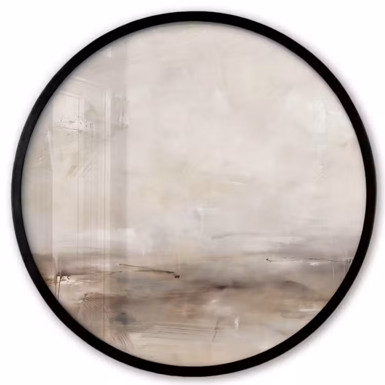 Abstrakt - Landschap - Modern - Beige - Kunst Fotolijst rond zonder passe partout klein -3d