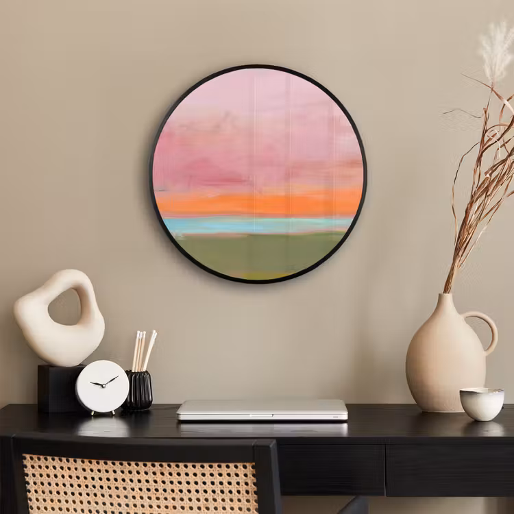 Abstract - Landschap - Modern - Roze - Oranje Fotolijst rond zonder passe partout klein -sfeer1