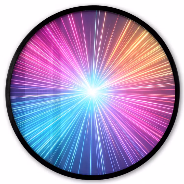 Abstract - Light - Burst - Modern - Colorful Fotolijst rond zonder passe partout klein -3d