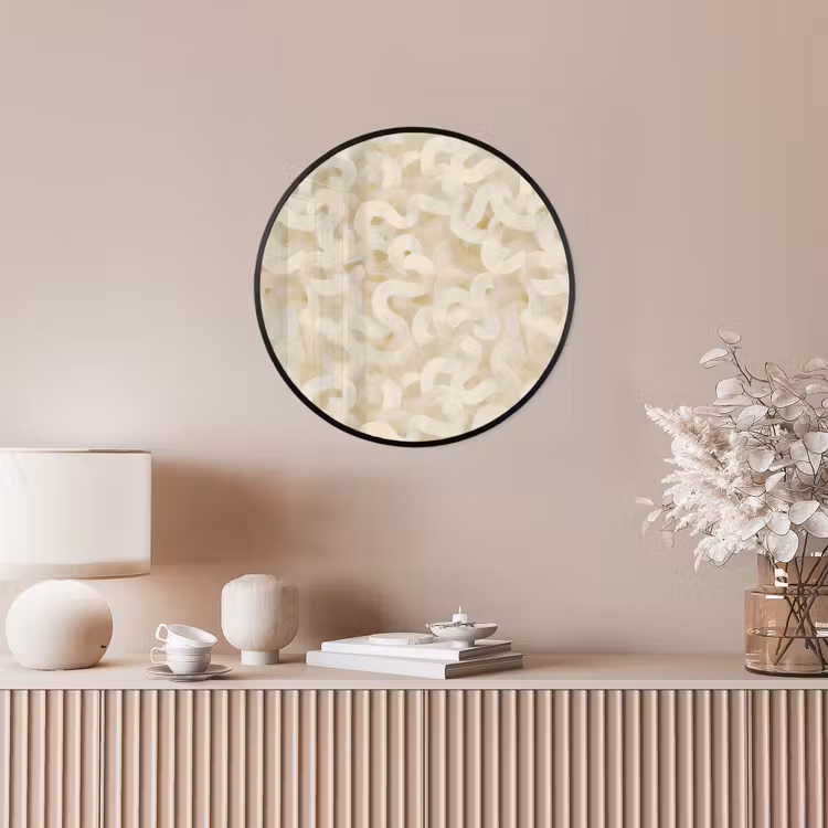 Abstract - Lijnen - Beige Fotolijst rond zonder passe partout klein 856 -sfeer3
