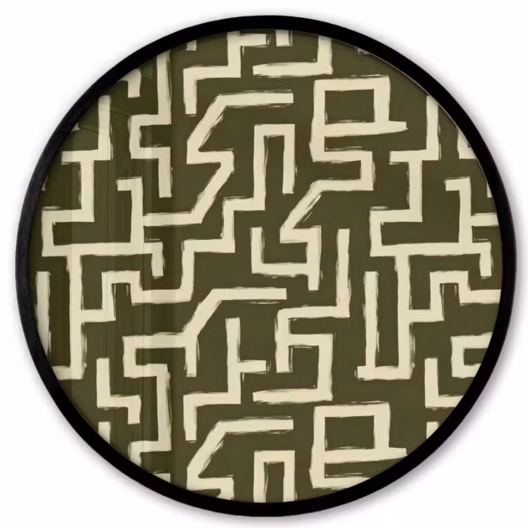 Abstract - Lijnen - Groen Fotolijst rond zonder passe partout klein 856 -3d