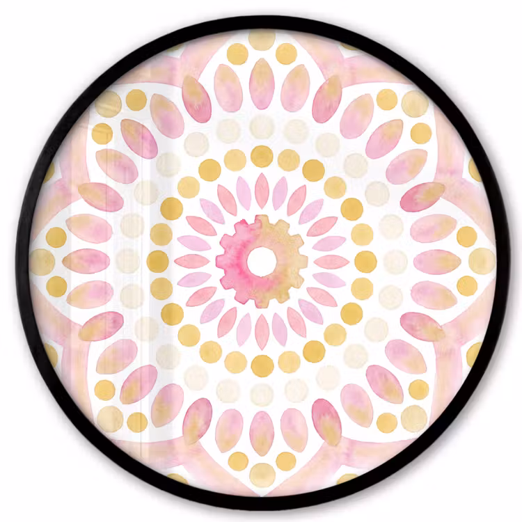 Abstract - Mandala - Kunst - Modern - Roze Fotolijst rond zonder passe partout klein -3d