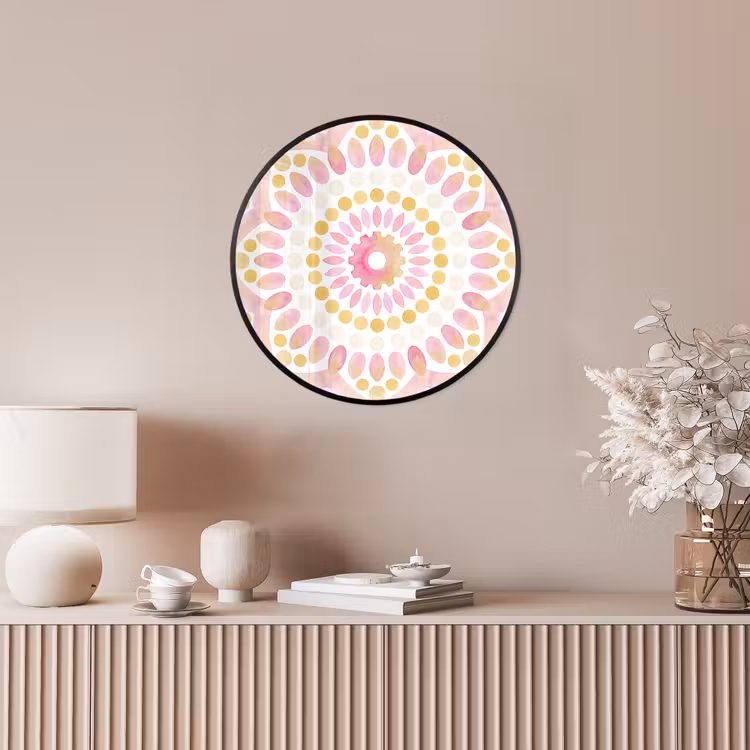 Abstract - Mandala - Kunst - Modern - Roze Fotolijst rond zonder passe partout klein -sfeer3