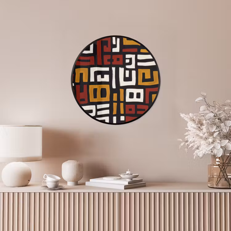Abstract - Patroon - Rood Fotolijst rond zonder passe partout klein -sfeer3