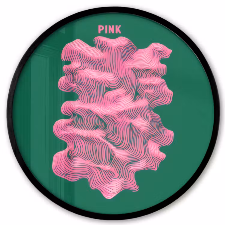 Abstract - Pink - Lijnen - Groen Fotolijst rond zonder passe partout klein -3d