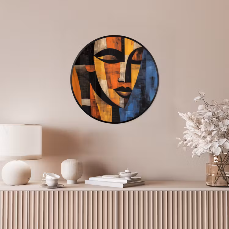 Abstract - Portret - Kleurvakken Fotolijst rond zonder passe partout klein -sfeer3