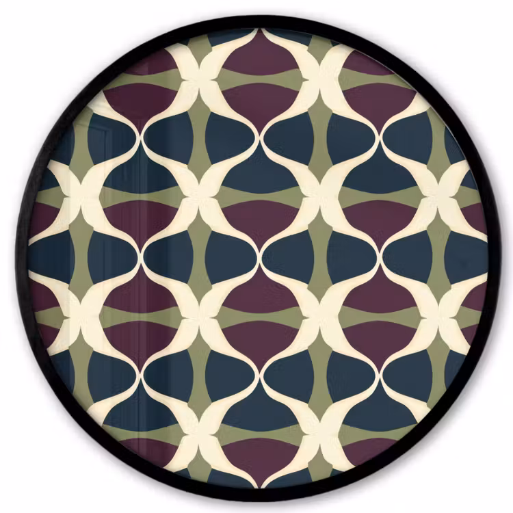 Abstract - Retro - Kleurrijk Fotolijst rond zonder passe partout klein 856 -3d