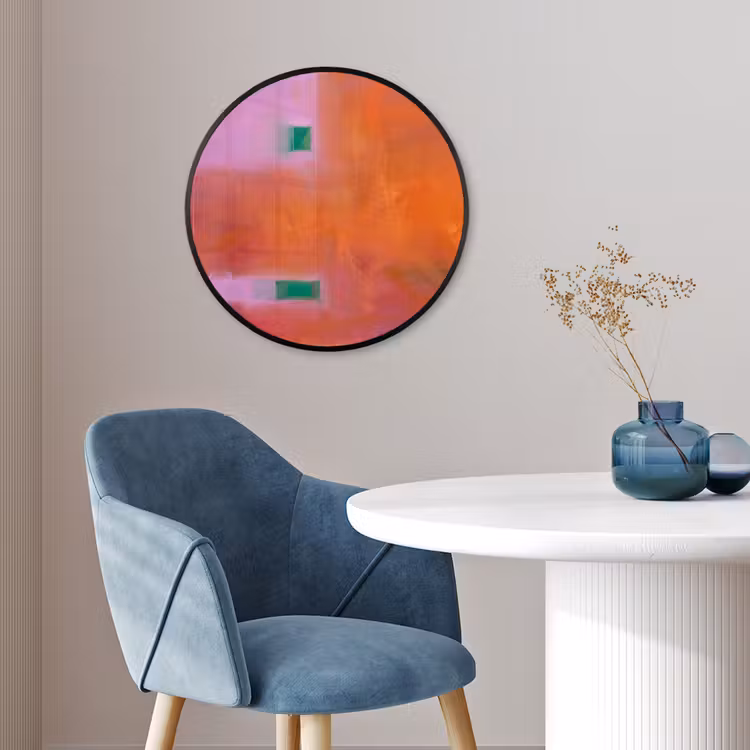 Abstract - Vlakken - Kunst - Modern - Oranje Fotolijst rond zonder passe partout klein -sfeer2