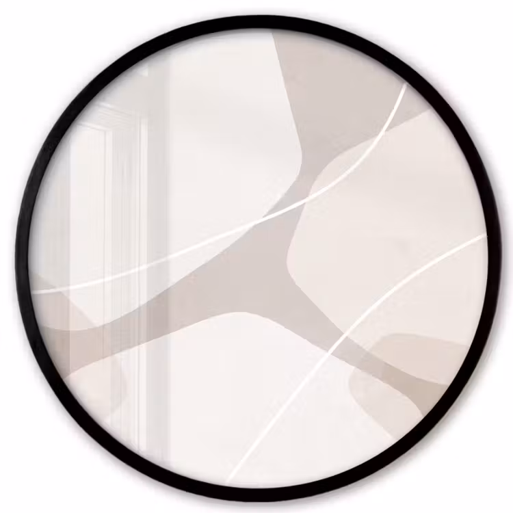Photo Frame Round - Abstract - Shapes - Beige - Abstract - Vormen - Beige Fotolijst rond zonder passe partout klein