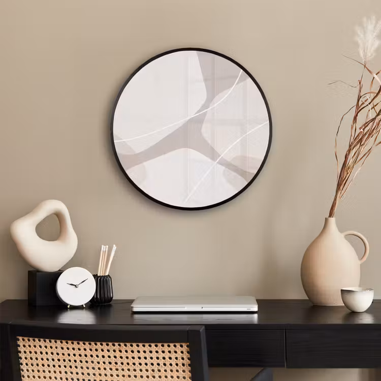 Photo Frame Round - Abstract - Shapes - Beige - Abstract - Vormen - Beige Fotolijst rond zonder passe partout klein
