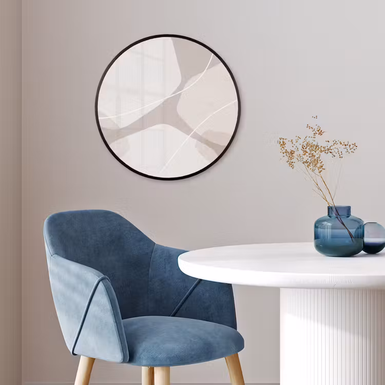 Photo Frame Round - Abstract - Shapes - Beige - Abstract - Vormen - Beige Fotolijst rond zonder passe partout klein