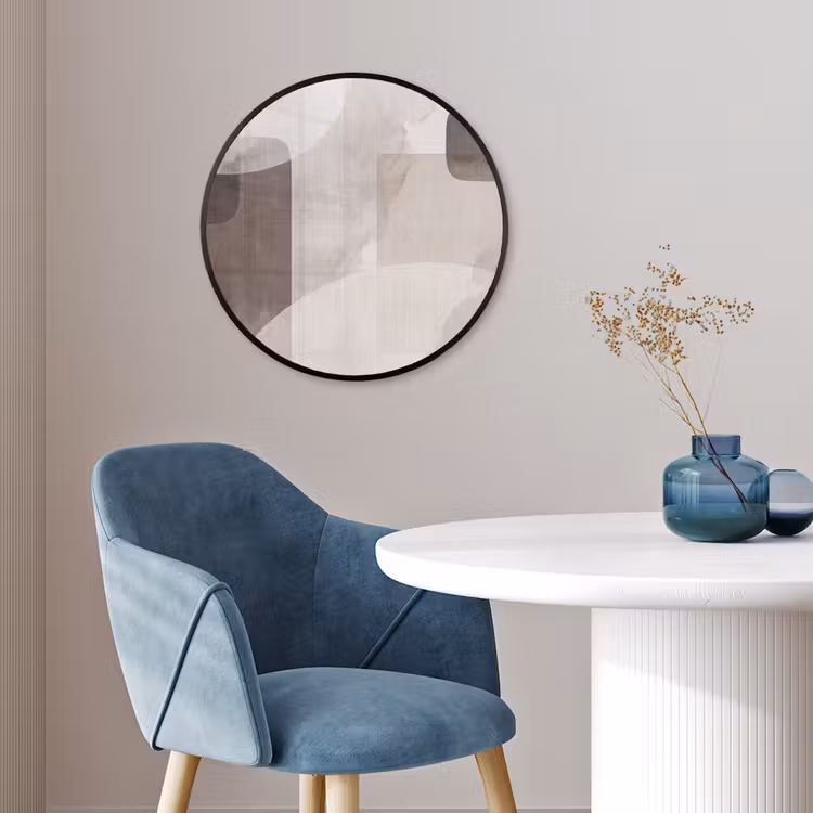 Photo Frame Round - Abstract Shapes - Beige - Abstracte vormen - Beige Fotolijst rond zonder passe partout klein