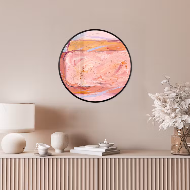 Abstract - Vormen - Modern - Roze Fotolijst rond zonder passe partout klein -sfeer3